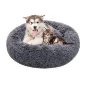 Manufacturer Pink Luxury Winter Solid Round Plush Cat Bed
