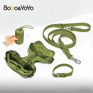 Manufacturer Small Medium Large Breed Puppy No Pull Safety Wipe Clean Soft Adjustable PVC Dog Collar Leash Harness Vest