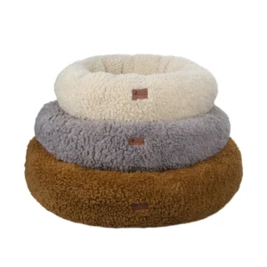 Manufacturer Soft Luxury Fleece Plush Pet Cushion Round Cat Dog Bed