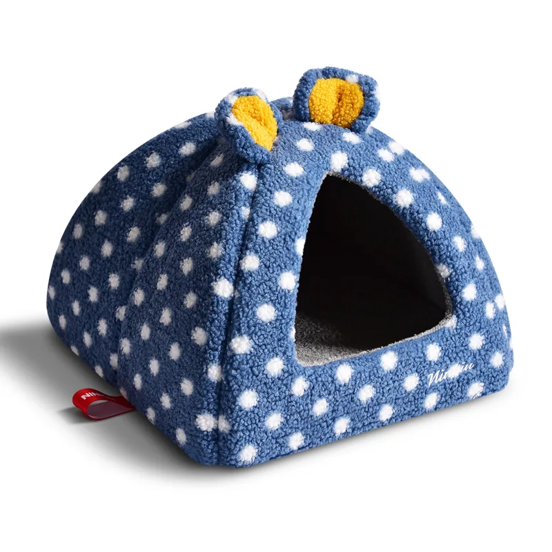 Manufacturer Supplier Custom Pet Bed Accessories Solid Pattern Removable Cover Travel Friendly Dog Pets Bed and Houses
