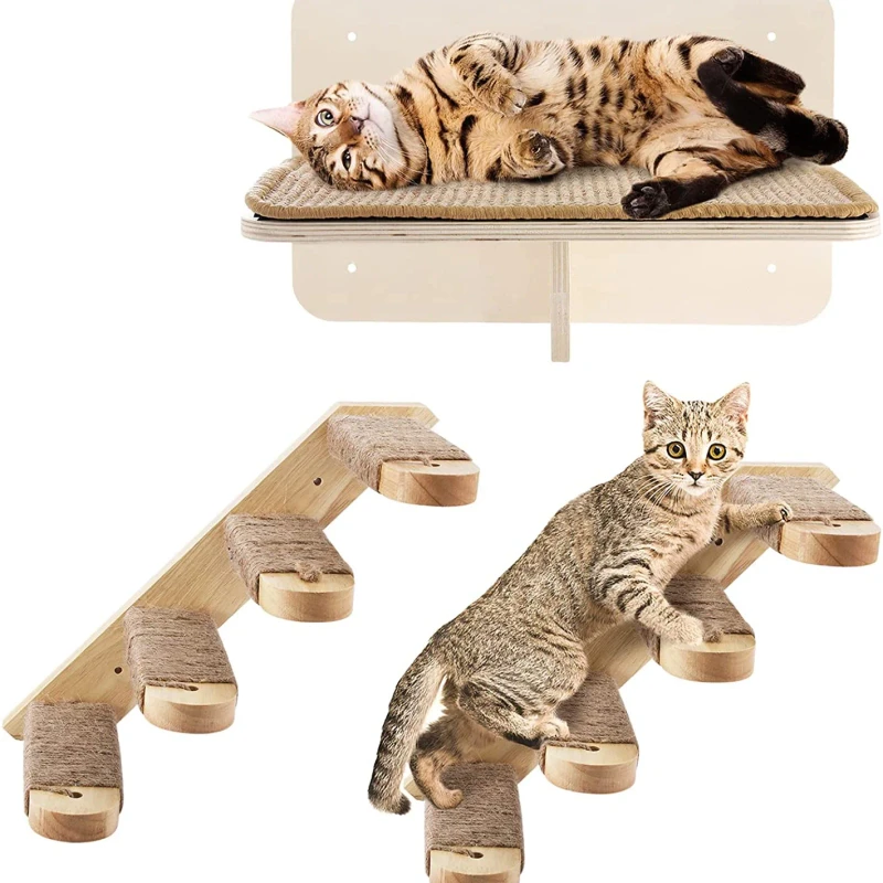 Manufacturers Custom Cat Climbing Tree Scratcher Wall Mounted Cat Tree Furniture Platform