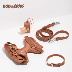 Manufacturers Custom Logo Luxury No Pull Waterproof Training Lead Pet Cat Dog Poop Bag Holder PVC Harness Leash Collar Set
