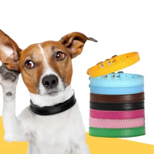 Manufacturer’s Stock Support DIY Custom Name Pu Pet Collar Belt With Adjustable Durable Rivet Classic Style Dog Collar