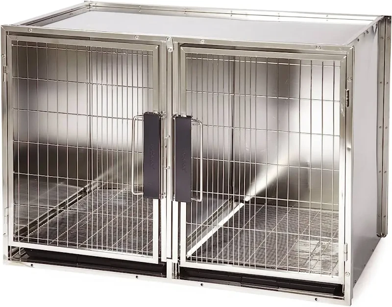 Medical Stainless Steel Dog Kennels Cages Cat Rabbit Cage Metal DIY Pet Dog Cage for Vet