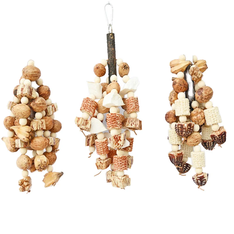 Medium Large Parrot Bird Chew Toys Eco Friendly Wood Corncob Cuttlefish Bone Calcium Molar Tooth Supplies Halloween Fruit