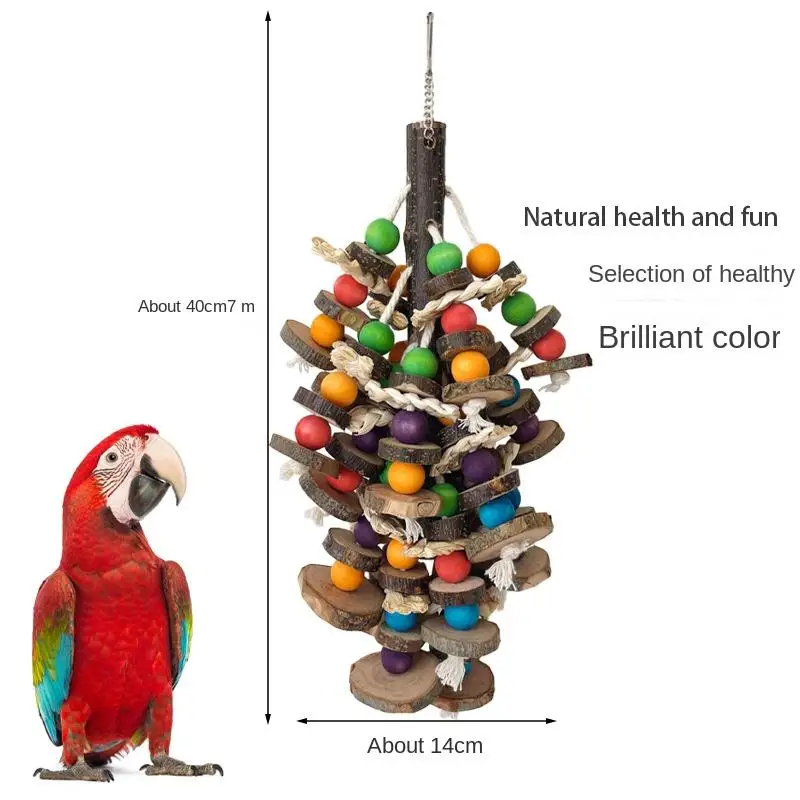 Medium Large Parrot Supplies Durable Bird Toy for Log Bite Wire Tear Boring Grind Cage Decoration