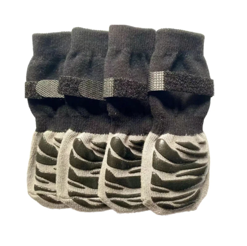 Medium Large sized Cotton Dog Socks Anti Slip Pet Breathable Shoes and Socks for Outdoor Use Solid Pattern