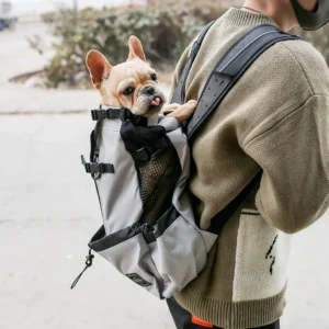 Medium and Small Dog Backpack for Outdoor Travel Breathable French Bulldog Carrier
