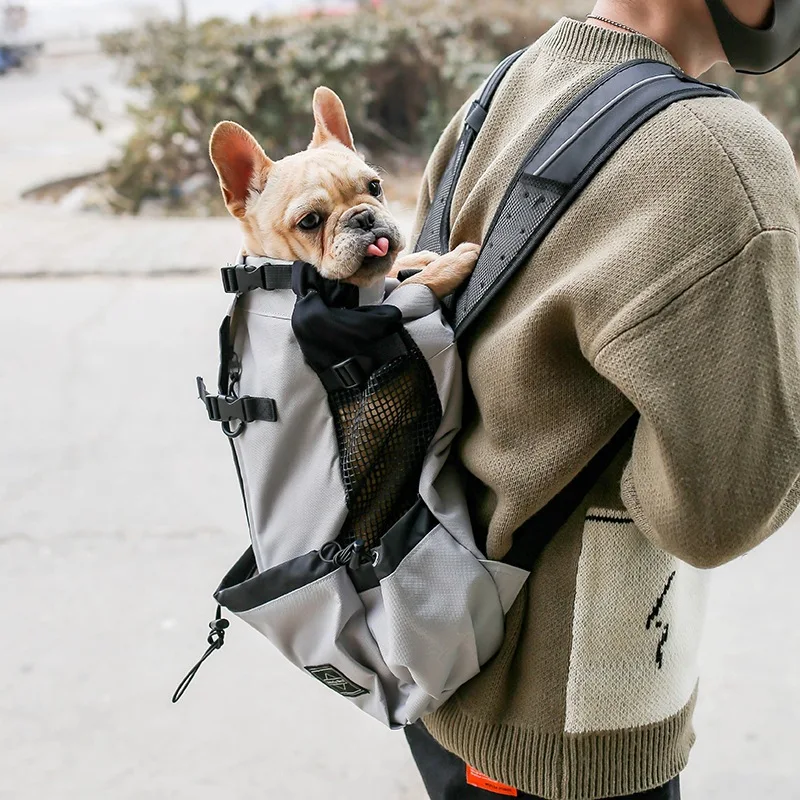 Medium and Small Dog Backpack for Outdoor Travel Breathable French Bulldog Carrier