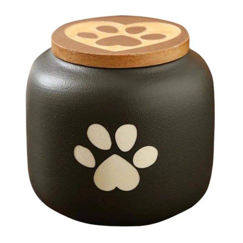 Meiweipet Modern Ceramic Memorial Collection Jar Pet Urn for Cats and Dogs Bamboo Funeral Supplies Sealed Casket Pattern
