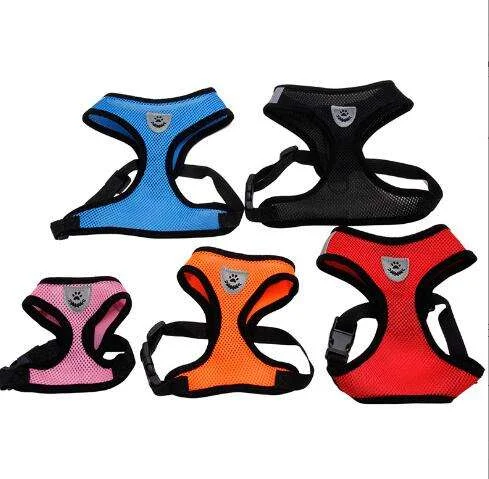 Mesh Cloth Small Dog Harnesses Chest Braces Puppy Breathable Reflective Anti break Dog Lead Rope Adjustable Pet Supplies Collars