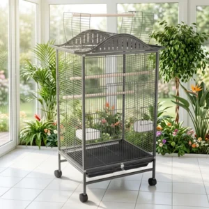 Metal Bird Cage Pet Bird Cage Parrot with Special House Shape Drawer Base Easy to Clean Pet Supplies Bird Supplies