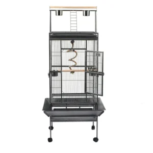 Metal Bird Cage with Play Top Heavy Duty Rolling Large Parrot Cage Bird Supplies