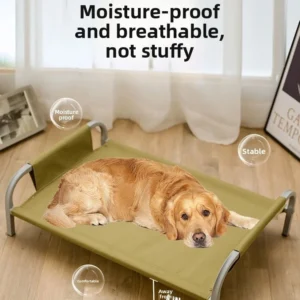 Metal Frame Pet Bed Elevated Dog Cat Cot Summer Removable Washable Large Size Dog Bed Moisture Resistant Portable Pet Bed
