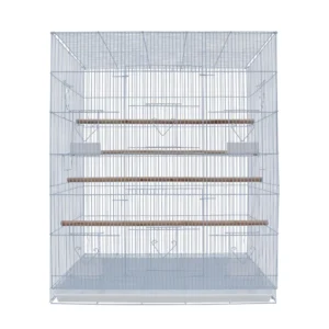 Metal Wire Folding Large Bird Pet Cages Easy Assembly Parrot Flying Cage with Multi Standing Sticks
