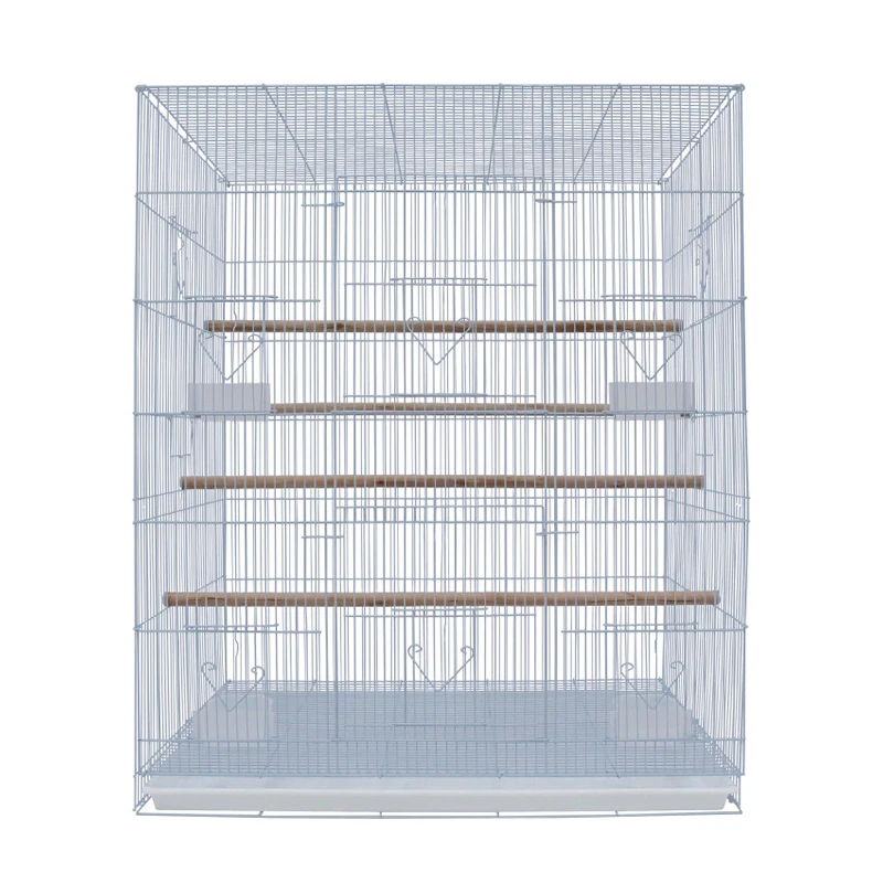 Metal Wire Folding Large Bird Pet Cages Easy Assembly Parrot Flying Cage with Multi Standing Sticks