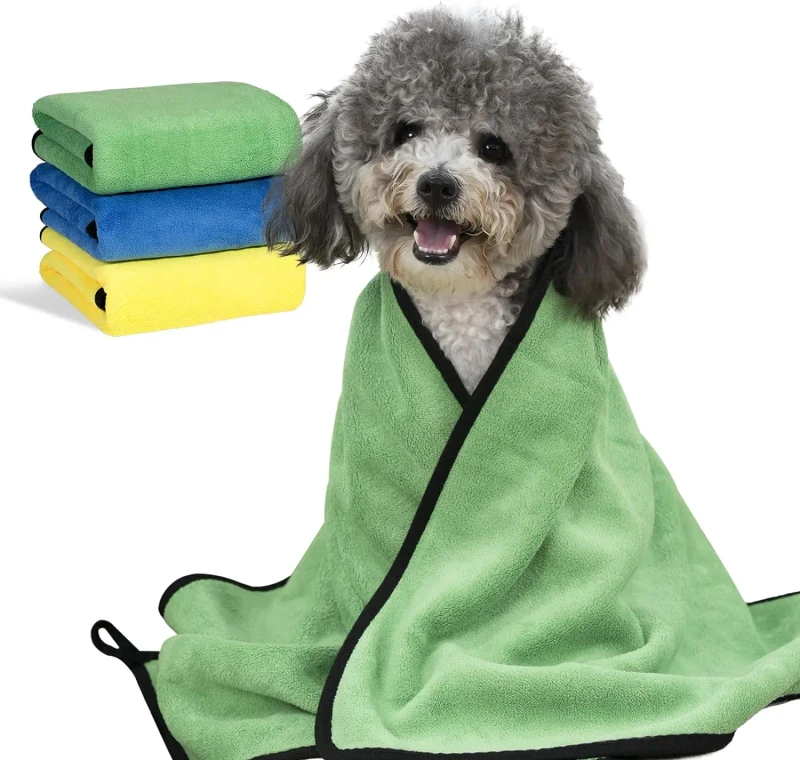 Microfiber Pet Supplies Quick Drying Super Absorbent Pet Cats Dog Cleaning Bath Towel
