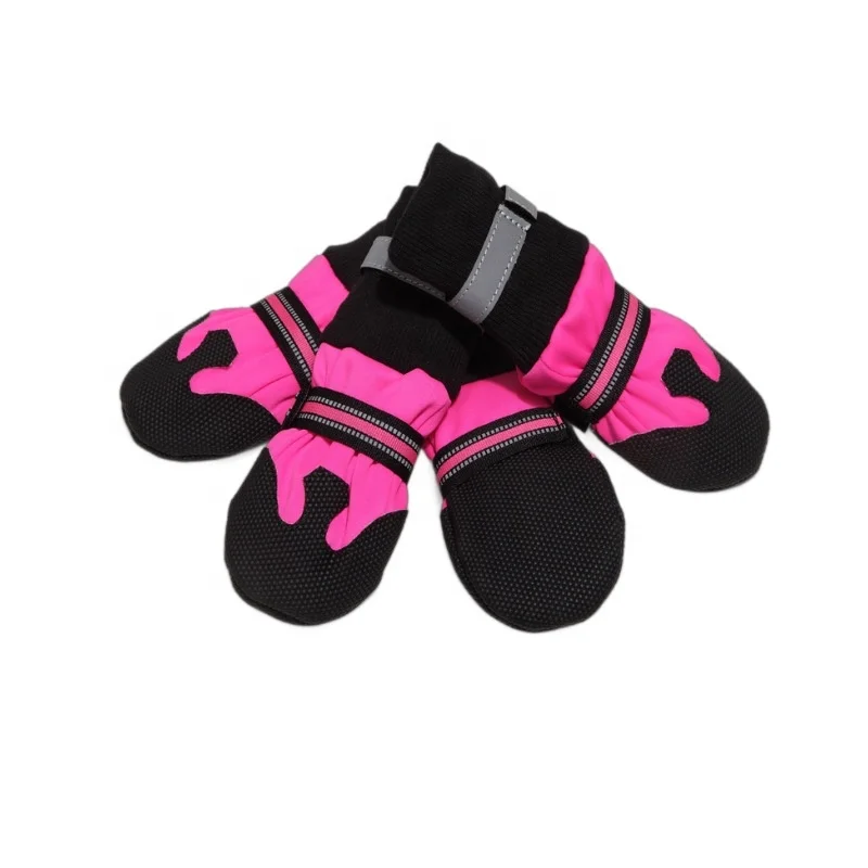 Minerva Manufactory in Stock Mesh Classic 4 Pcs Warm Outdoor Sports Adjustable Reflective Anti-slip Pet Dog Boots Shoes Supplies