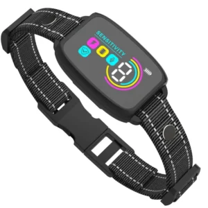 Mini Anti-Barking Dog Collar with Colour Screen Beep Vibration Safe Shock Training Bark Control Device