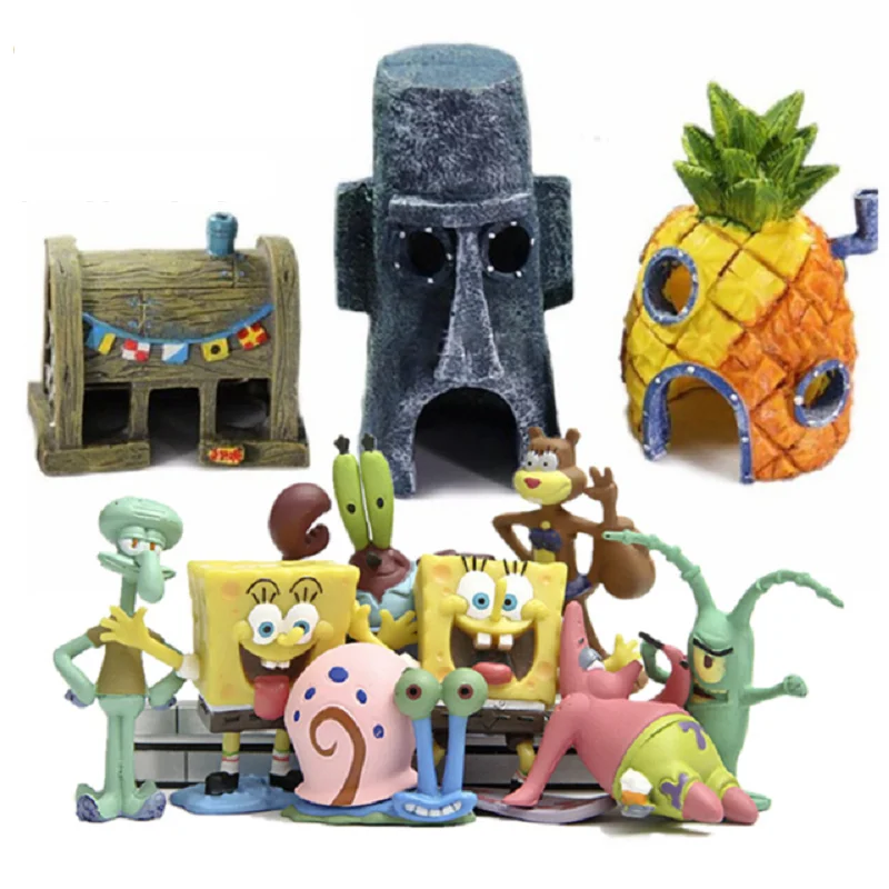 Mini Aquarium Fish Tank Ornaments Cartoon Pineapple House for Fish Tank Aquarium Decoration Aquarium Home Accessories