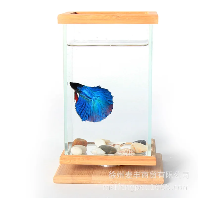 Mini Desk Fish Tank Creative Artware Aquarium Desktop Decoration Aquariums & Accessories Glass White Home Decoration Stocked