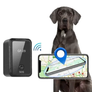 Mini Dog GPS Tracker Far Distance Pet Locator with Chargeable SIM GF09 Made of Durable Plastic