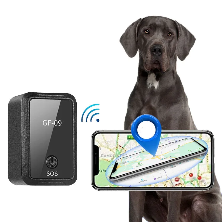 Mini Dog GPS Tracker Far Distance Pet Locator with Chargeable SIM GF09 Made of Durable Plastic