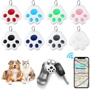 Mini GPS Pet Tracker Anti-Lost Feature Waterproof Portable Locator for Cats Dogs Floral Pattern Plastic Ribbon Pets Accessories