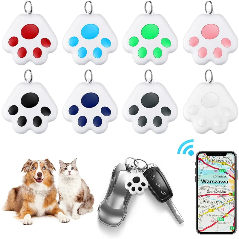 Mini GPS Pet Tracker Anti-Lost Feature Waterproof Portable Locator for Cats Dogs Floral Pattern Plastic Ribbon Pets Accessories