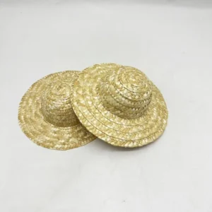 Mini Natural Grass Straw Hat Toy Handmade Unprinted Accessory for Christmas Party DIY Pet Dog 48-50cm Head