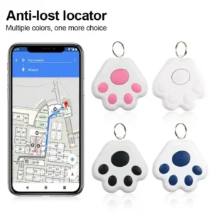 Mini Pet Anti Lost Smart GPS Tracker Key Bag Finder Dog Cat Waterproof Plastic Bluetooth Locator for IOS Android with Reminder