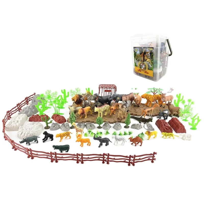 Mini Plastic Sea Animal Toys Simulation Wild Animal Toys Set PVC Plastic Forest Animal Toy Set