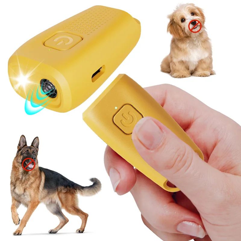 Mini Portable Outdoor Ultrasonic Dog Bark Control Device Rechargeable Flash Dog Repellent Deterrent Made Plastic