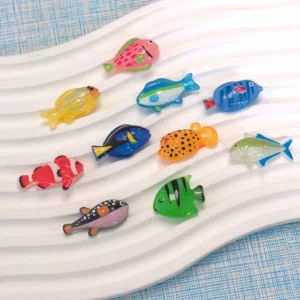 Mini Resin Fish Miniature Figurines Flatback Ornament for Garden Landscape Aquarium Party Crafts Decor