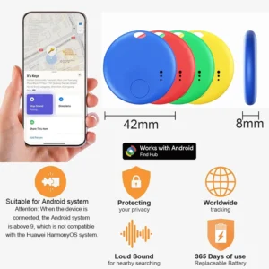 Mini Smart GPS Tracker for Dog Luggage Keys Real Time Tracking App Voice Control Display Lithium Battery IOS Compatible
