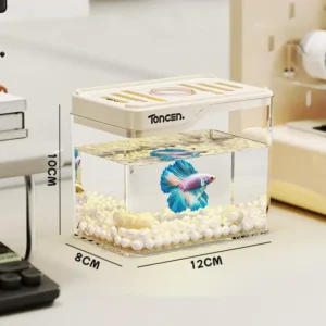Mini Transparent Pet Accessories LED Lighting Anti Fall Home Office Desktop Creative Goldfish Aquarium Fish Tank