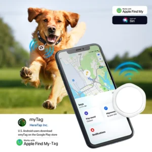 Mini Waterproof GPS Pet Tracker Anti-Lost Device Airtag Plastic Locator IOS Apple Compatibility Tracking Alarms