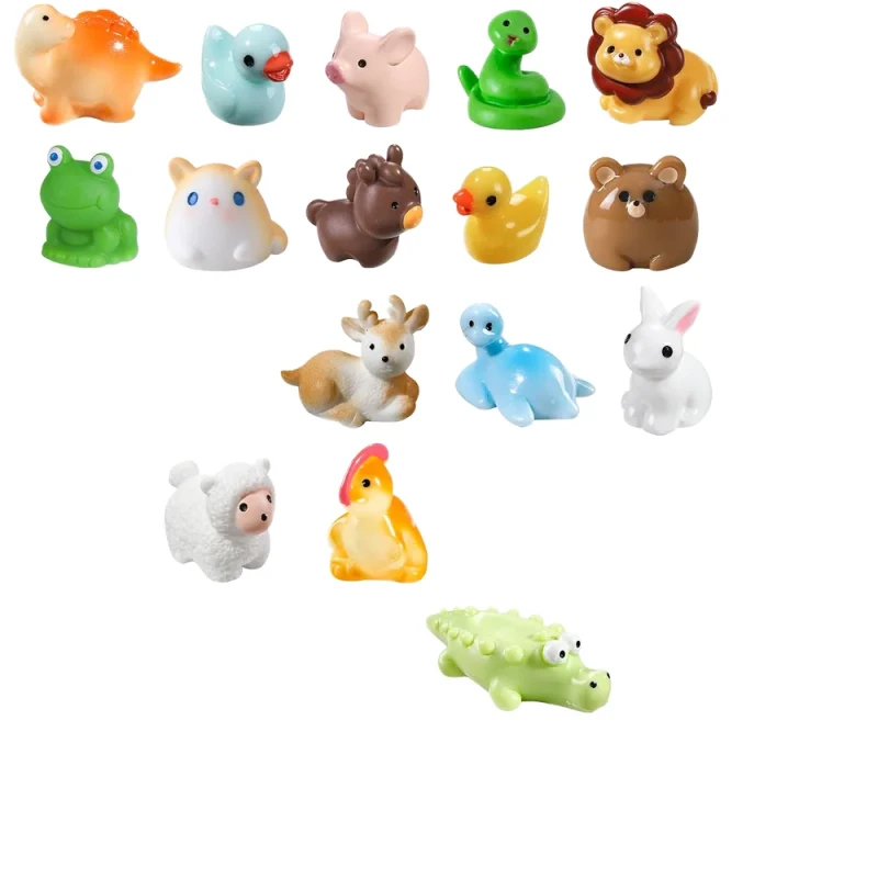 Miniature Artificial Animals Resin Craft Figurines for Fairy Garden Plastic DIY Dollhouse Kit Home Mini House Decor Model