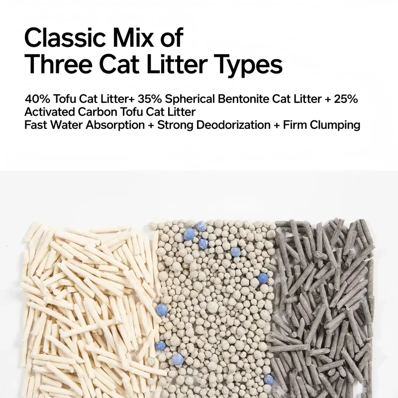 Mixed Cat Litter Dust Free Fast Absorption Deodorizing Custom Logo Cat Litter