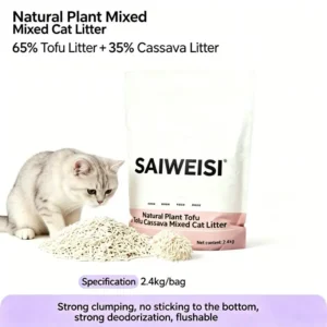 Mixed Cat Litter Eco Friendly Dust Free Fast Clumping Odor Control Biodegradable Flushable Cat Litter