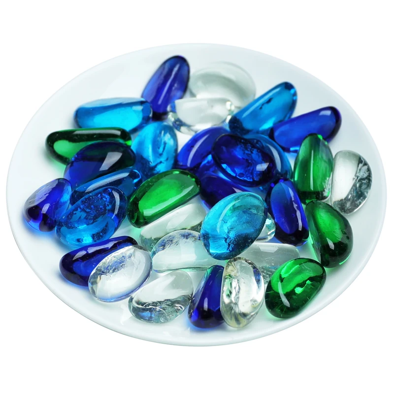 Mixed Color Cashew Glass Beads Fish Tank Landscape Decoration Aquarium Decor Glass Marbles