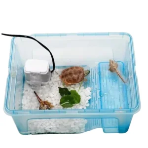 Model 5296 ABS Box Reptile Breeding Terrarium Basking Cage Turtle Habitat Tank UVB Lamp Thermometer for Tortoise Made