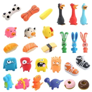 Modern Cartoon Latex Dog Toys for Teeth Cleaning Chewing Interactive Pet Supplies Collection