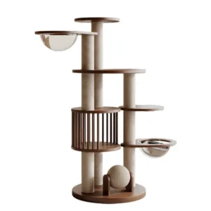 Modern Cat Climbing Tree Forest Cat Climbing Frame Solid Wood Large Ball Scratcher Toys