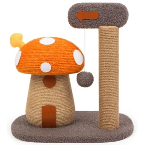 Modern Cat Tree Scratcher Tower Mushroom House Factory Resistant Claws Interactive Toy Climbing Sisal Carton