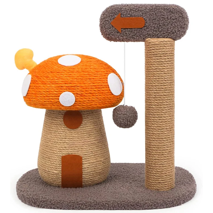 Modern Cat Tree Scratcher Tower Mushroom House Factory Resistant Claws Interactive Toy Climbing Sisal Carton