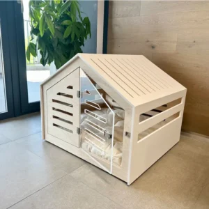 Modern Cat and Dog House Creative Indoor Eco Friendly Wooden Furniture Polished Safe Pet Shelter
