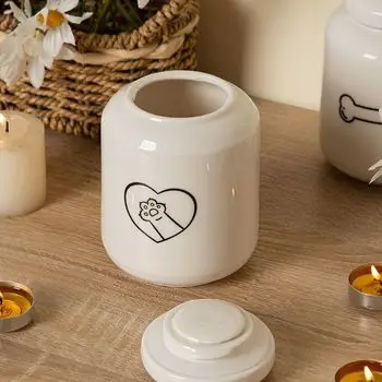 Modern Ceramic Pet Cremation Urns Custom Shape Pet Urn for Pet Funeral Supplies for Animals