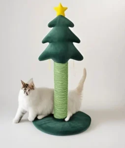 Modern Christmas Tree Cat Scratcher Tower 150cm 4 Level Eco friendly Natural Sisal Solid Pattern Indoor Use