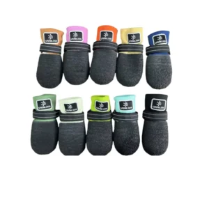 Modern Classic Cute Breathable PU Cloth Rubber Waterproof Dog Shoes Socks All Seasons